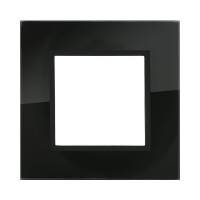 Рамка на 1 пост из натурального темного стекла. Цвет Чёрный. LK Studio LK45 (ЛК Студио ЛК45). 854110 фото
