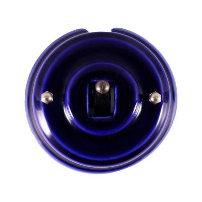 выключатель однорычажковый, цвет azzurra (лазурный), тумблер бронза