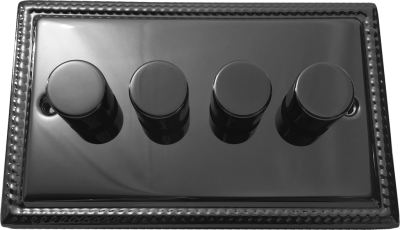 фото четырёхклавишный светорегулятор проходной, цвет: черный никель, grant