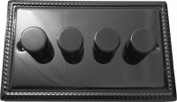 фото четырёхклавишный светорегулятор проходной, цвет: черный никель, grant