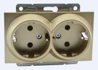 Розетка двойная с заземлением без рамки Mono Electric Despina / Larissa 500-002204-120 фото