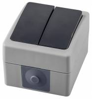 Выключатель двухклавишный влагозащищенный Stekker Велена 32753 фото