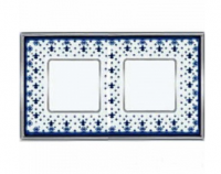 фото рамка 2-поста fede vintage porcelain цвет:		голубая лилия-светлый хром