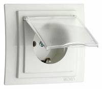 Розетка с заземлением с крышкой без рамки Mono Electric Despina / Larissa 500-001921-118 фото