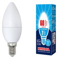 Лампа светодиодная Volpe  E14 7Вт 4000K LED-C37-7W/NW/E14/FR/NR картон фото