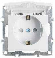 Розетка с заземлением и шторками, без рамки с крышкой Stekker PST16-9112 39319 фото