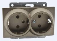 Розетка двойная с заземлением без рамки Mono Electric Despina / Larissa 500-002304-120 фото