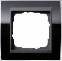 фото 211738 - gira event clear рамка на 1 пост, чёрная глянцевая, центральная вставка антрацит