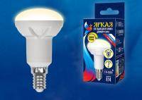 Лампа светодиодная Uniel Яркая Dim E14 7Вт 3000K LED-R50 7W/3000K/E14/FR/DIM PLP01WH картон