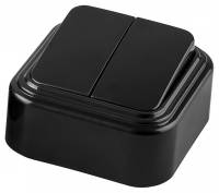 Выключатель двухклавишный Stekker Брест 32745 фото