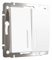 Выключатель двухклавишный с подсветкой без рамки Werkel Белые матовые W1120161 фото