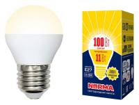 Лампа светодиодная Volpe  E27 11Вт 3000K LED-G45-11W/WW/E27/FR/NR картон фото