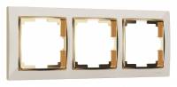 Рамка на 3 поста Werkel Snabb слоновая кость / золото W0031932 фото