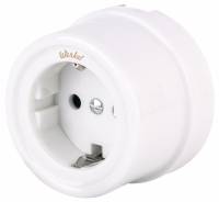 Розетка с заземлением без рамки Werkel Ретро белый W5671001 фото