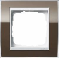 фото 211763 - gira event clear рамка на 1 пост, коричневая глянцевая, центральная вставка белая