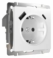 Розетка с заземлением, шторками и USB, без рамки Werkel белый W1171701 фото