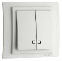 Выключатель двухклавишный с подсветкой без рамки Mono Electric Despina / Larissa 500-001925-103 фото