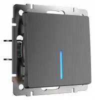 Выключатель проходной одноклавишный с подсветкой без рамки Werkel графит рифленый W1112104 фото