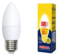 Лампа светодиодная Volpe  E27 11Вт 3000K LED-C37-11W/WW/E27/FR/NR картон фото