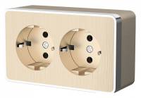 Розетка двойная с заземлением Werkel шампань рифленый W5072110 фото