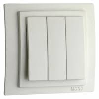 Выключатель трехклавишный без рамки Mono Electric Despina / Larissa 500-001922-114 фото