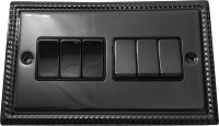 фото шестиклавишный выключатель проходной, цвет: черный никель, grant