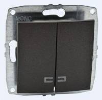 Выключатель двухклавишный с подсветкой без рамки Mono Electric Despina / Larissa 500-002025-103 фото