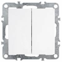 Выключатель двухклавишный без рамки Stekker Эрна 39312 фото