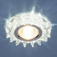 Точечный светодиодный светильник с хрусталем 6037 MR16  SL зеркальный/серебро фото