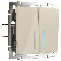 Выключатель двухклавишный с подсветкой без рамки Werkel W112 2 W1122103 фото