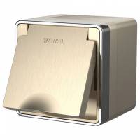 Розетка влагозащищенная с заземлением и шторками Werkel Gallant 4 W5071210 фото