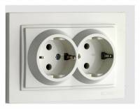 Розетка двойная с заземлением Mono Electric Despina 102-190004-120 фото