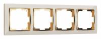 Рамка на 4 поста Werkel Snabb (слоновая кость/золото) W0041932 Snabb (слоновая кость/золото) фото