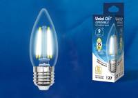 Лампа светодиодная Uniel  E27 9Вт 4000K LED-C35-9W/4000K/E27/CL/DIM GLA01TR картон фото