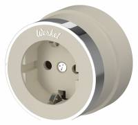 Розетка с заземлением Werkel Vintage слоновая кость, хром W5871055 фото