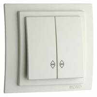 Выключатель проходной двухклавишный без рамки Mono Electric Despina / Larissa 500-001923-111 фото