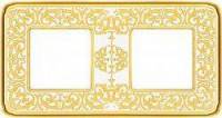 фото рамка 2-поста fede emporio цвет: светлое золото-белая патина