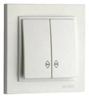 Выключатель проходной двухклавишный без рамки Mono Electric Despina / Larissa 500-000123-111 фото