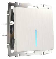 Выключатель проходной одноклавишный с подсветкой без рамки Werkel перламутровый рифленый W1112113 фото
