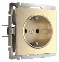 Розетка с заземлением и шторками, без рамки Werkel Шампань рифленый W1171110 фото