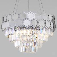 Подвесной светильник Eurosvet Ariana 10124/5 хром/прозрачный хрусталь Strotskis Smart фото