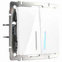 Выключатель проходной двухклавишный с подсветкой без рамки Werkel W112 4 W1122101 фото