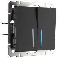 Выключатель двухклавишный с подсветкой без рамки Werkel W112 W1120108 фото