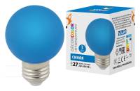 Лампа светодиодная Volpe  E27 3Вт K LED-G60-3W/BLUE/E27/FR/С фото