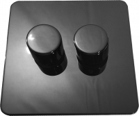 фото двухклавишный светорегулятор проходной, цвет: черный никель, excellent
