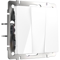 WL01-SW-3G / Выключатель трехклавишный (белый) фото