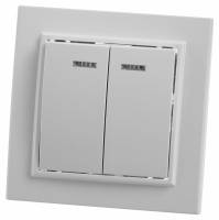 Выключатель двухклавишный с подсветкой Stekker Эрна 39042 фото