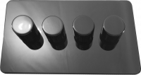 фото четырёхклавишный светорегулятор проходной, цвет: черный никель, excellent