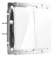 Выключатель двухклавишный без рамки Werkel белый W1120001 фото