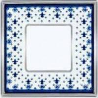 фото рамка одинарная fede vintage porcelain цвет:		голубая лилия-светлый хром